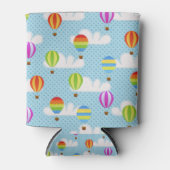 Heißluftballons in Cloudy Dotty Sky Dosenkühler (Vorderseite)