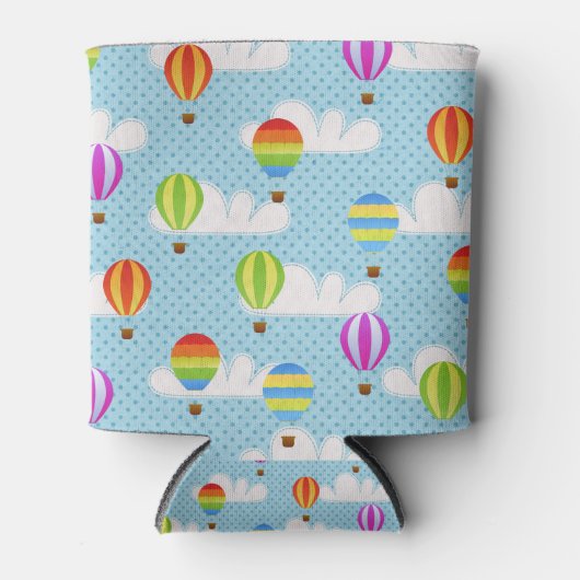 Heißluftballons in Cloudy Dotty Sky Dosenkühler (Vorderseite)