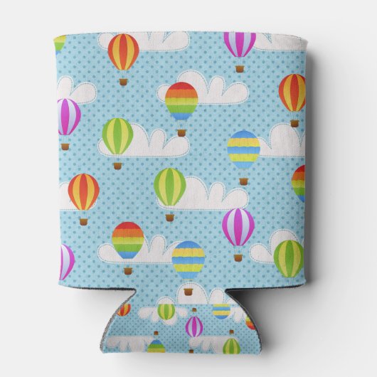 Heißluftballons in Cloudy Dotty Sky Dosenkühler (Rückseite)
