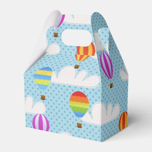 Heißluftballons in Cloudy Dotty Sky Geschenkschachtel (Vorderseite)