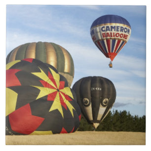 Heißluftballons in der Nähe von Wanaka, Südinse Fliese