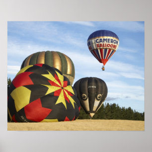 Heißluftballons in der Nähe von Wanaka, Südinsel,  Poster