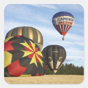 Heißluftballons in der Nähe von Wanaka, Südinsel,  Quadratischer Aufkleber