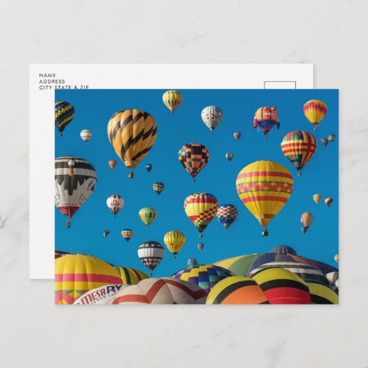 Heißluftballons in der Sky Postcard Postkarte (Vorne/Hinten)