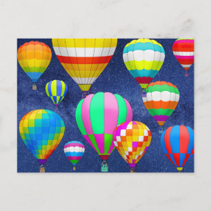 Heißluftballons in der Starry Night Postkarte