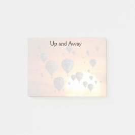 Heißluftballons in Flugnachrichten Post-it Klebezettel