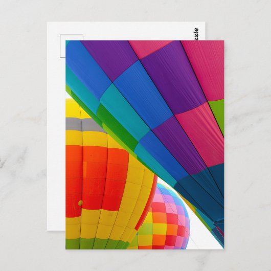 Heißluftballons in hellen Farben Postkarte (Vorne/Hinten)