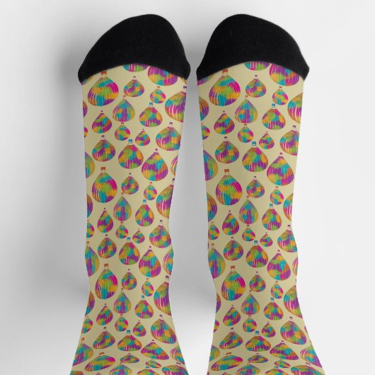 Heißluftballons in Regenbogenfarben Gemustert Socken (Oben)