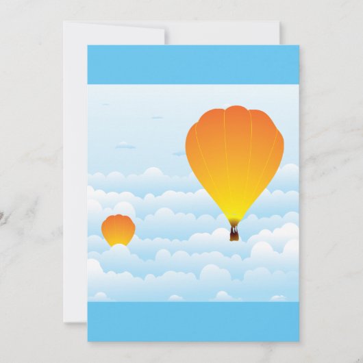 Heißluftballons in Wolken Einladung (Vorderseite)
