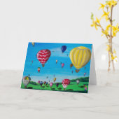 Heißluftballons Karte (Gelbe Blume)