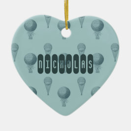 Heißluftballons Keramik Ornament