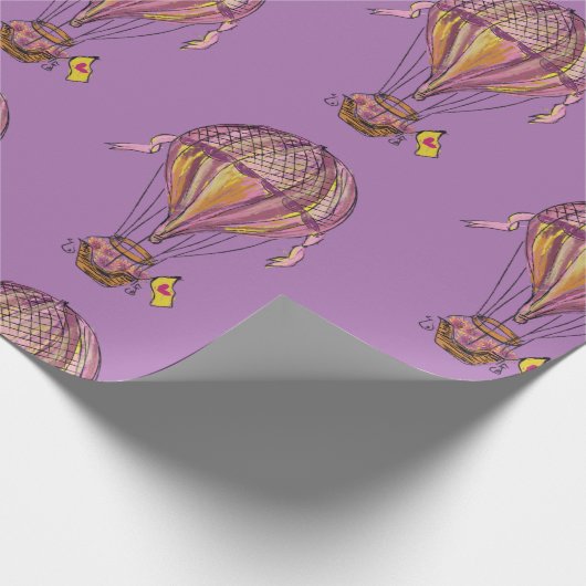 Heißluftballons Kunst Geschenkpapier (Ecke)