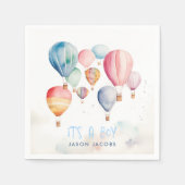 Heißluftballons mit einem Jungenspass Serviette (Vorderseite)