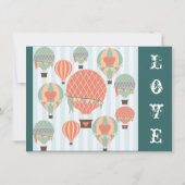 Heißluftballons mit Herz-Hochzeitsempfang Einladung (Rückseite)