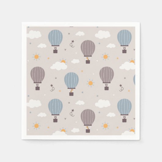 Heißluftballons mit Papieren Napkins Serviette (Vorderseite)