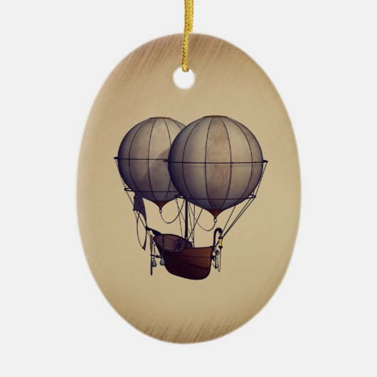 Heißluftballons mit Schiff Keramik Ornament (Vorne)