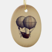 Heißluftballons mit Schiff Keramik Ornament (Hinten)
