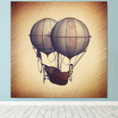 Heißluftballons mit Schiff Leinwanddruck (Insitu (Holzboden))
