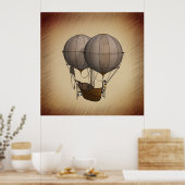 Heißluftballons mit Schiff Poster (Küche)