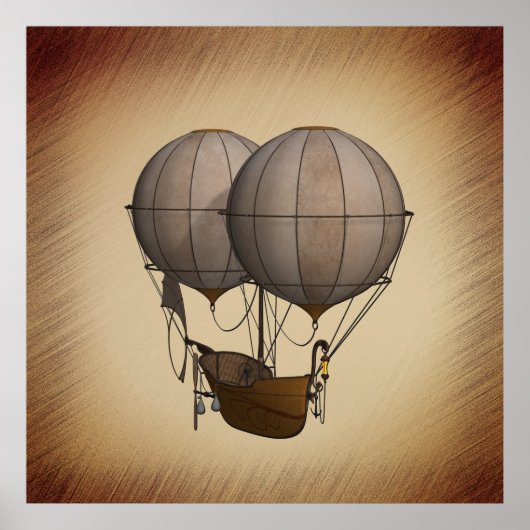 Heißluftballons mit Schiff Poster (Vorne)