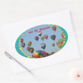 Heißluftballons mit spärlicher Grenze Ovaler Aufkleber (Umschlag)