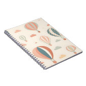 Heißluftballons Niedliche Clauds-Muster Notizblock (Rechte Seite)