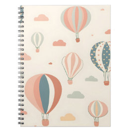 Heißluftballons Niedliche Clauds-Muster Notizblock