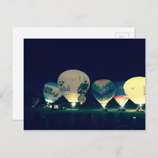 Heißluftballons Postkarte (Vorne/Hinten)