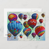 Heißluftballons Postkarte (Vorne/Hinten)