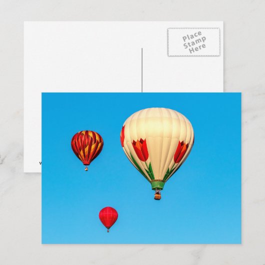 Heißluftballons Postkarte (Vorne/Hinten)