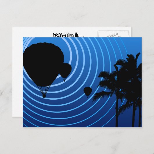 Heißluftballons Postkarte (Vorne/Hinten)