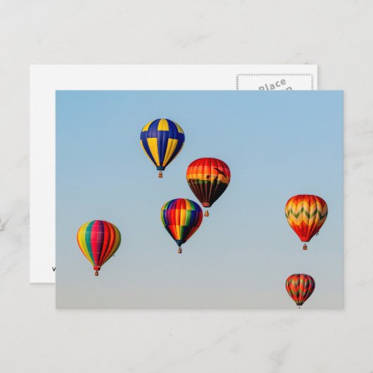 Heißluftballons Postkarte (Vorne/Hinten)