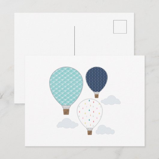 Heißluftballons Postkarte (Vorne/Hinten)