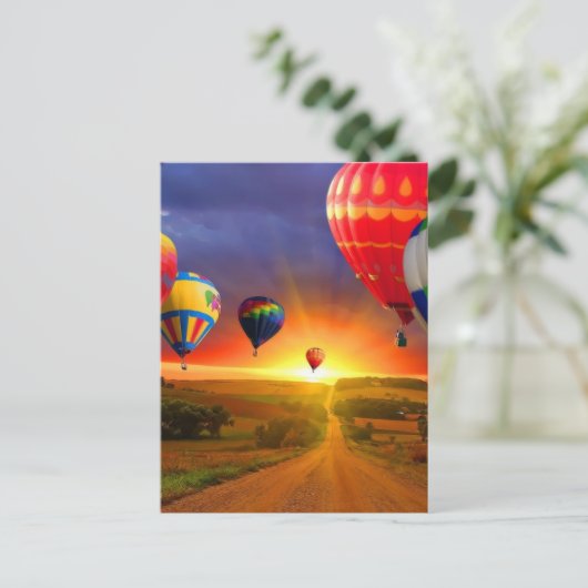 Heißluftballons Postkarte (Stehend Vorderseite)