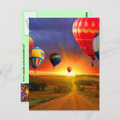 Heißluftballons Postkarte (Vorne/Hinten)
