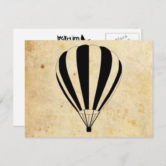 Heißluftballons Postkarte (Vorne/Hinten)