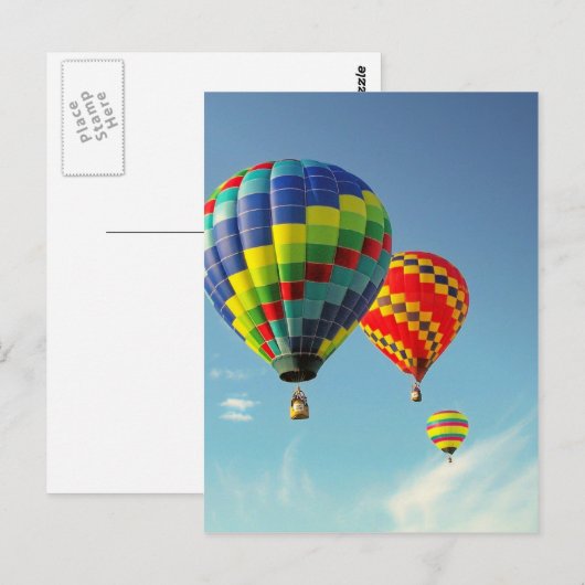 Heißluftballons Postkarte (Vorne/Hinten)