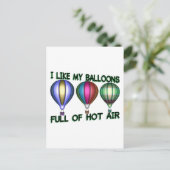 Heißluftballons Postkarte (Stehend Vorderseite)