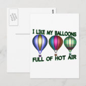 Heißluftballons Postkarte (Vorne/Hinten)