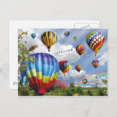 Heißluftballons Postkarte (Vorne/Hinten)