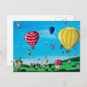 Heißluftballons Postkarte (Vorne/Hinten)