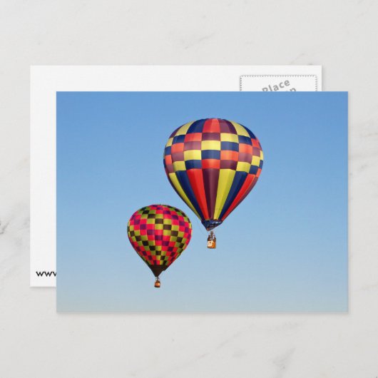 Heißluftballons Postkarte (Vorne/Hinten)