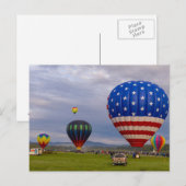 Heißluftballons Postkarte (Vorne/Hinten)