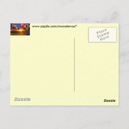 Heißluftballons Postkarte (Rückseite)