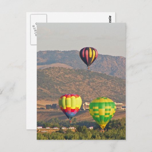 Heißluftballons Postkarte (Vorne/Hinten)