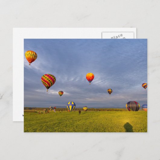 Heißluftballons Postkarte (Vorne/Hinten)