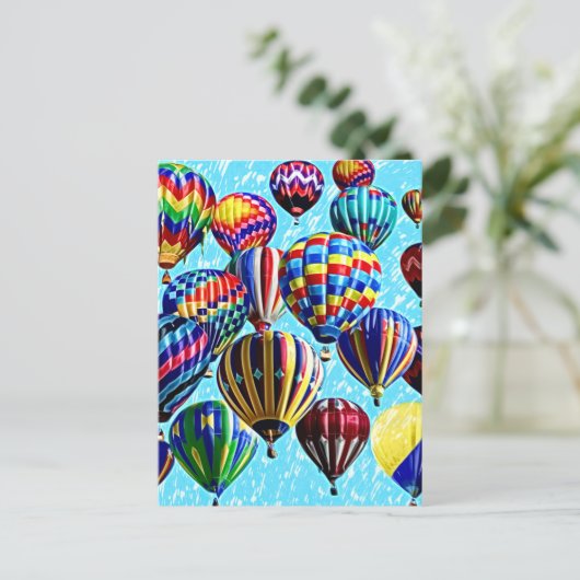 Heißluftballons Postkarte (Stehend Vorderseite)