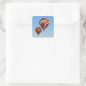 Heißluftballons Quadratischer Aufkleber (Tasche)