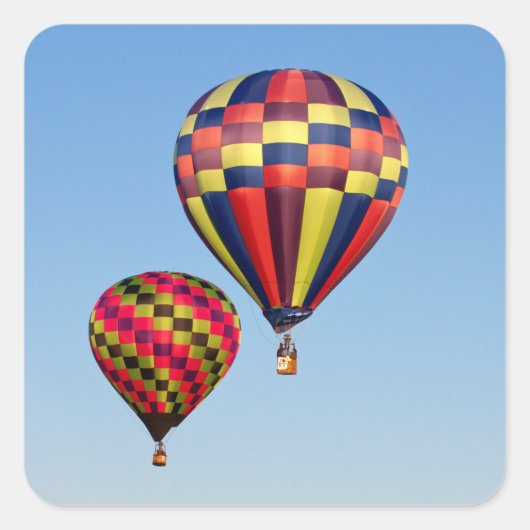 Heißluftballons Quadratischer Aufkleber (Vorderseite)
