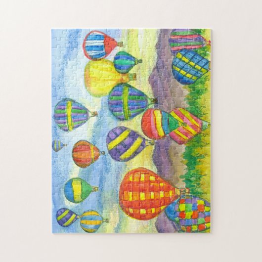 Heißluftballons Race Wüstengebirge Sonnenaufgang Puzzle (Vertikal)